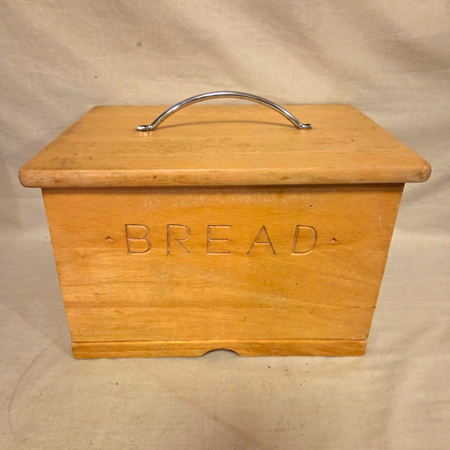 Oak wooden bread bin pull - oak, out