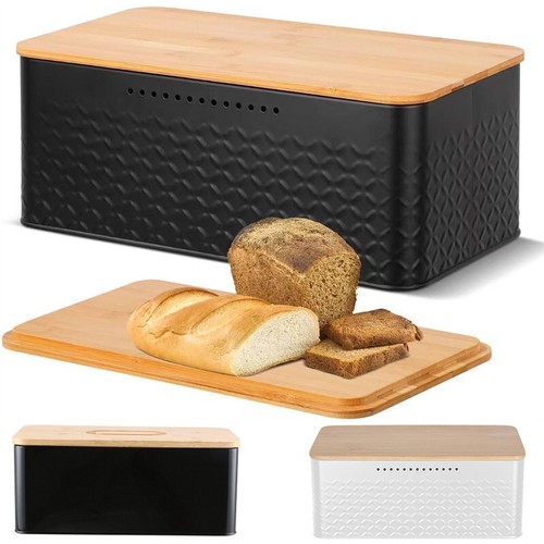 Bamboo bread box kitchen food - bread,