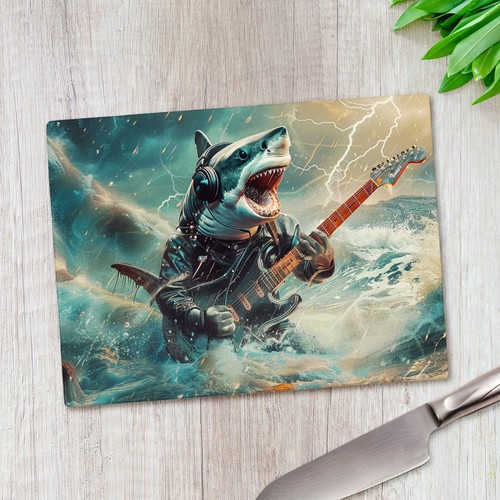 Heavy metal shark glass - shark,